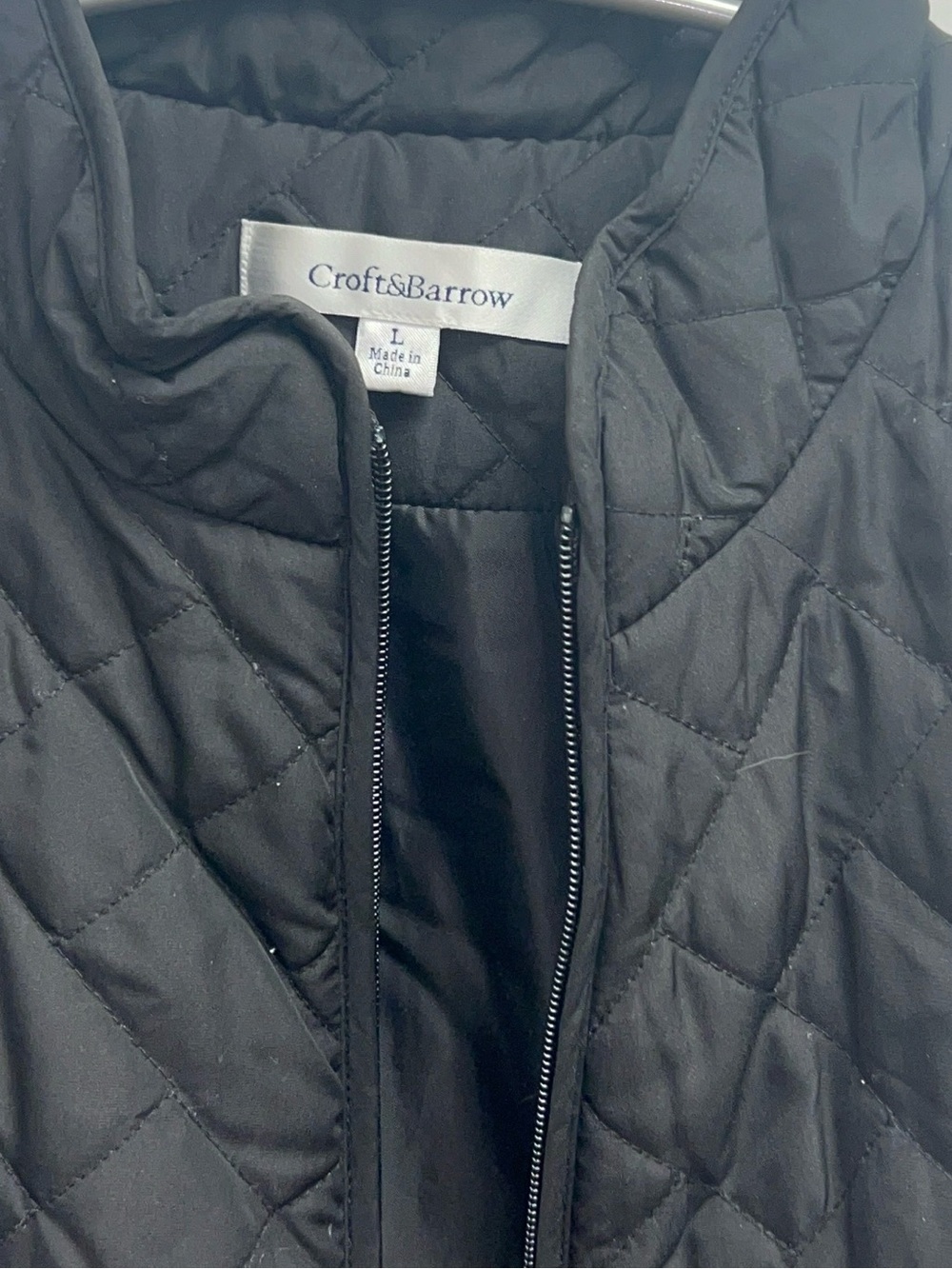 Croft & Barrow Black Quilted Zip-Front Vest Size L - Picture 4 of 4